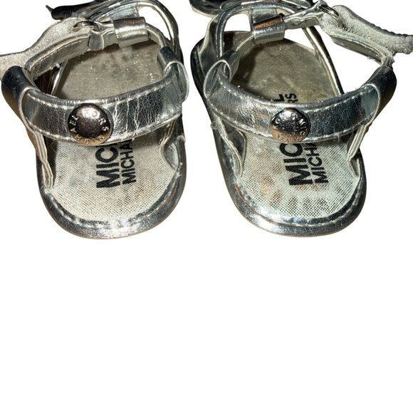 Michael Kors Baby Silver Sandals Shoes Size 2 - Picture 5 of 7